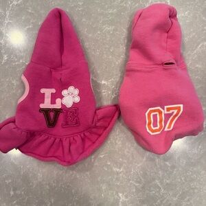 Dog Hoodie Bundle XS – Wag & Bone Dress + Old Navy Pink Hoodie (2 Piece Set)